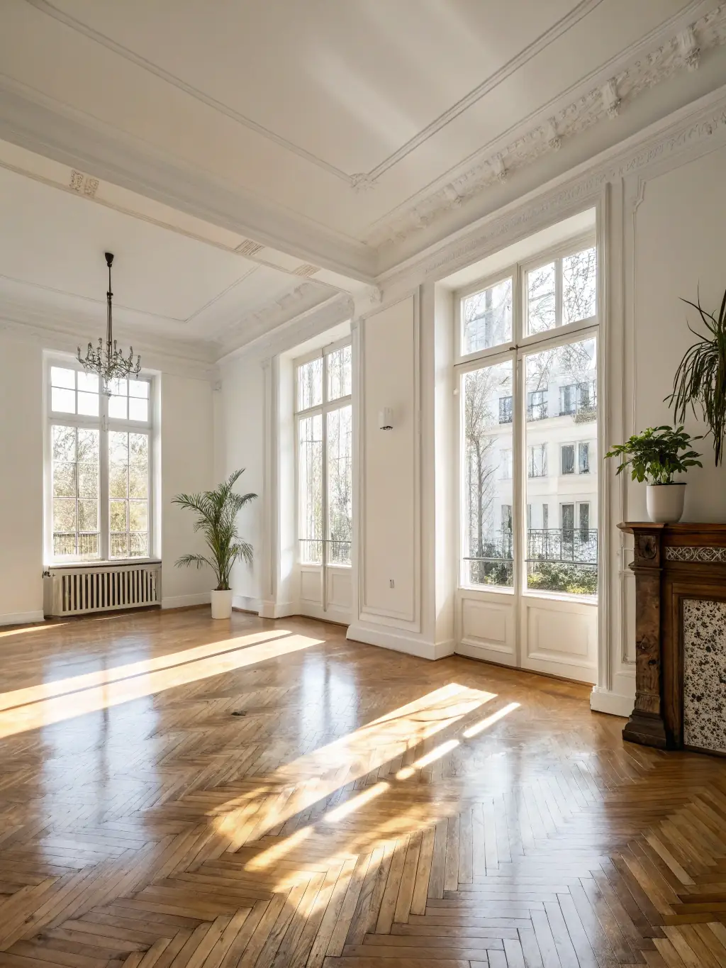 An empty, spotless apartment in London, ready for new occupants after a thorough move-in cleaning service.