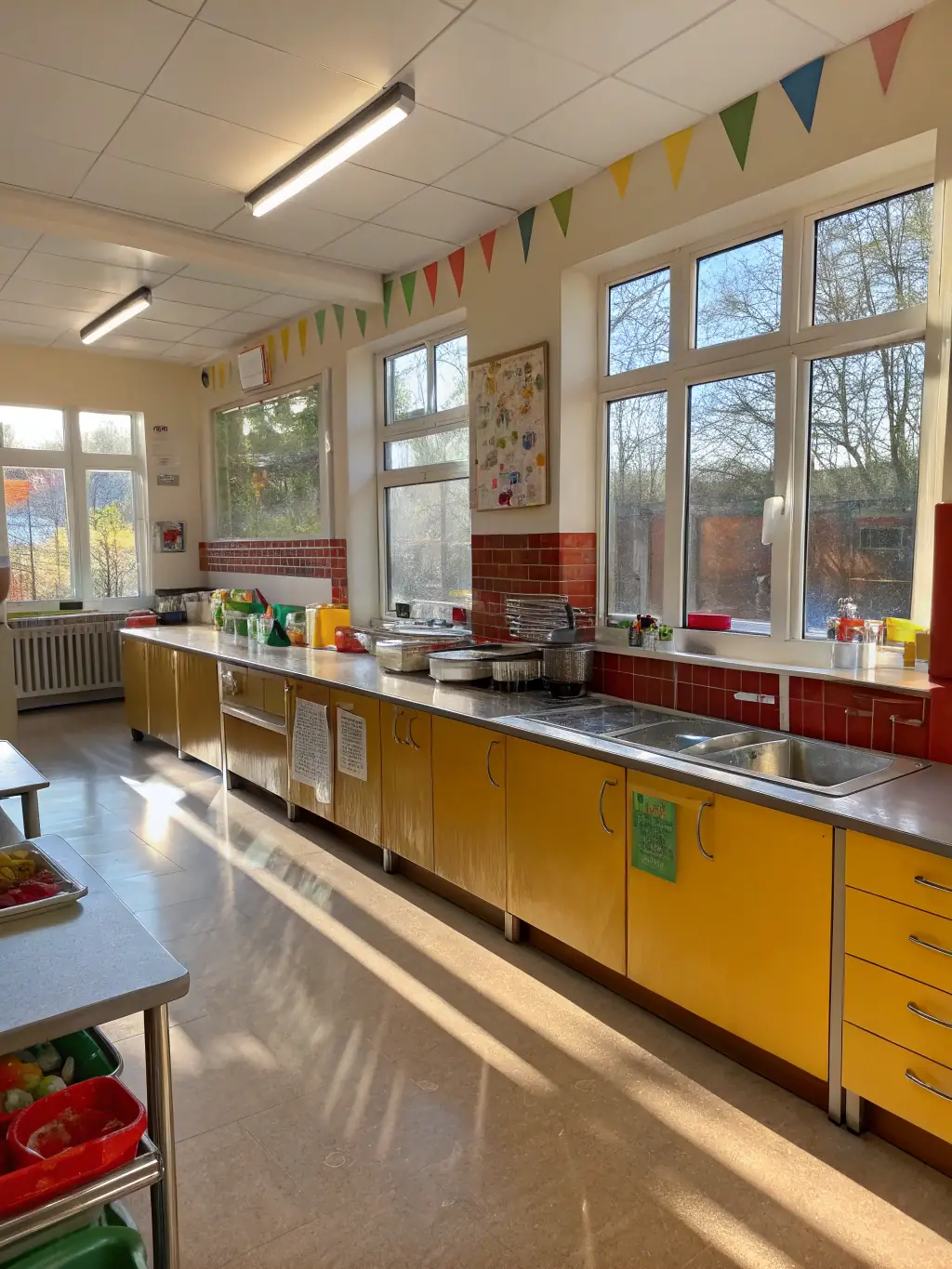 A sparkling clean kitchen in a modern London apartment, emphasizing the attention to detail in a deep cleaning service.